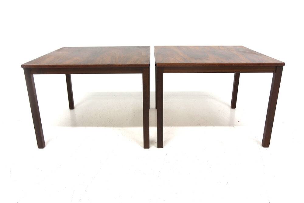 Set of 2 Scandinavian bedside tables in rosewood, Sweden, 1960.