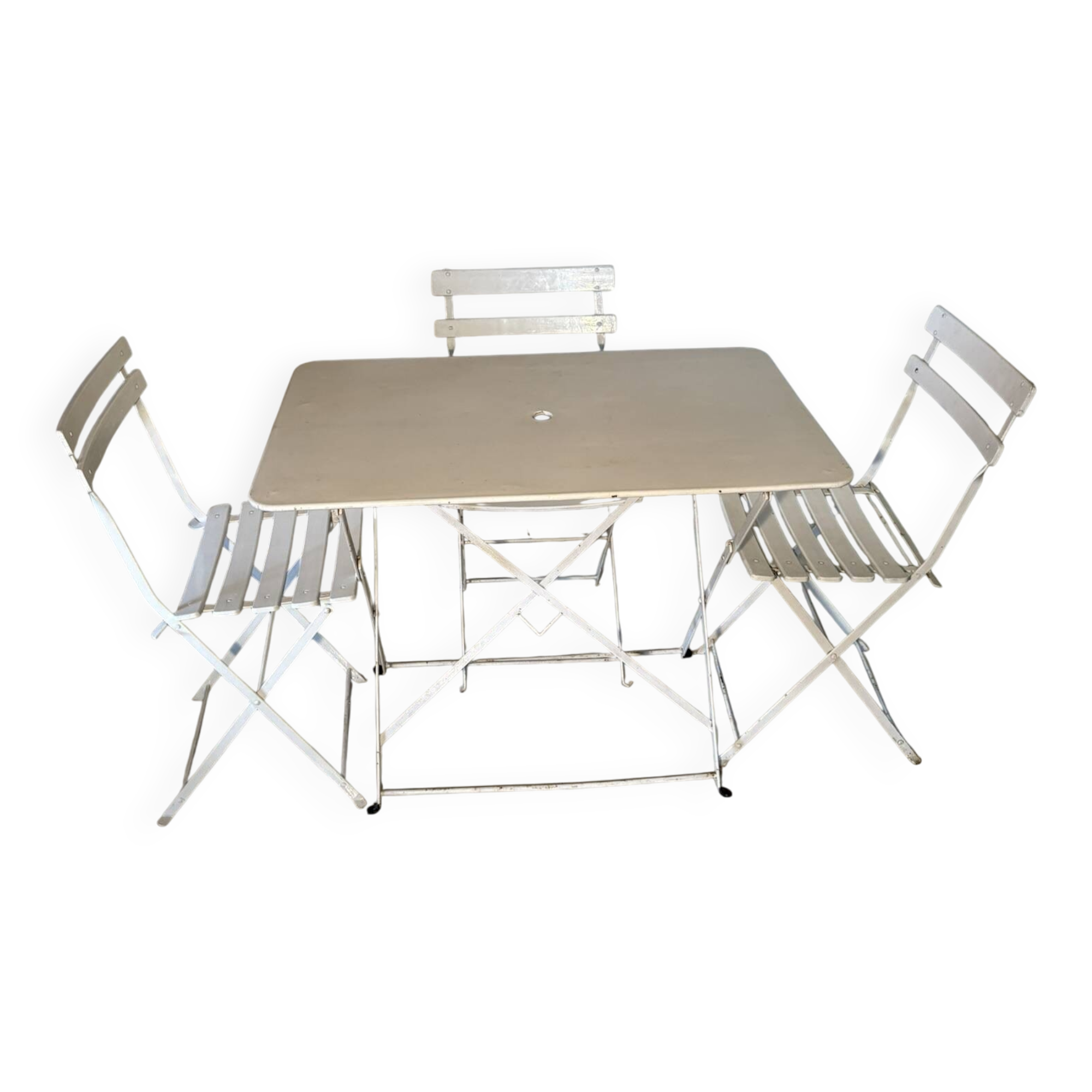 Bistro-style folding garden furniture set – table and 3 chairs