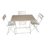 Bistro-style folding garden furniture set – table and 3 chairs