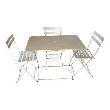 Salon de jardin pliant style bistrot – table et 3 chaises