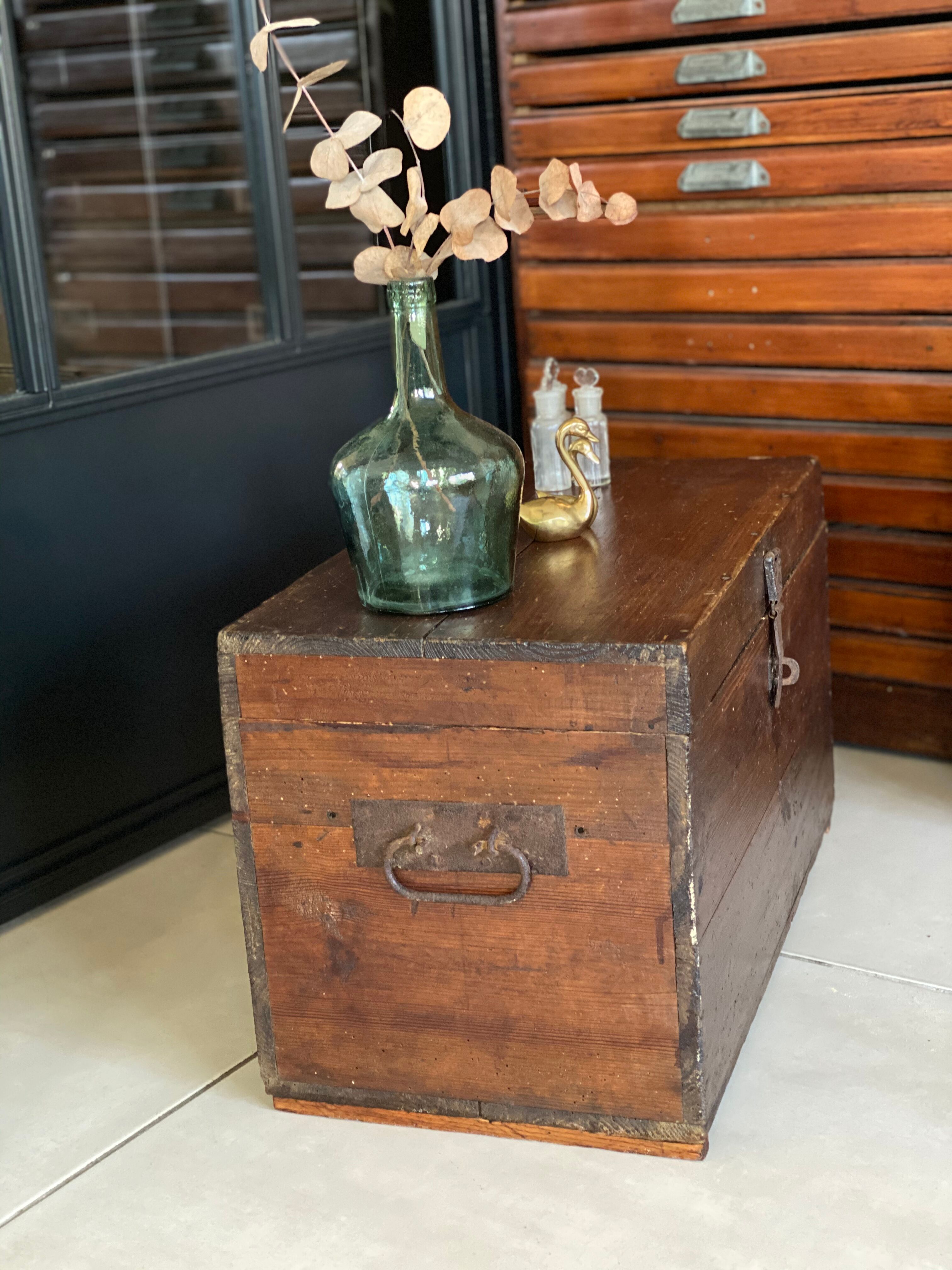 Old vintage wooden chest