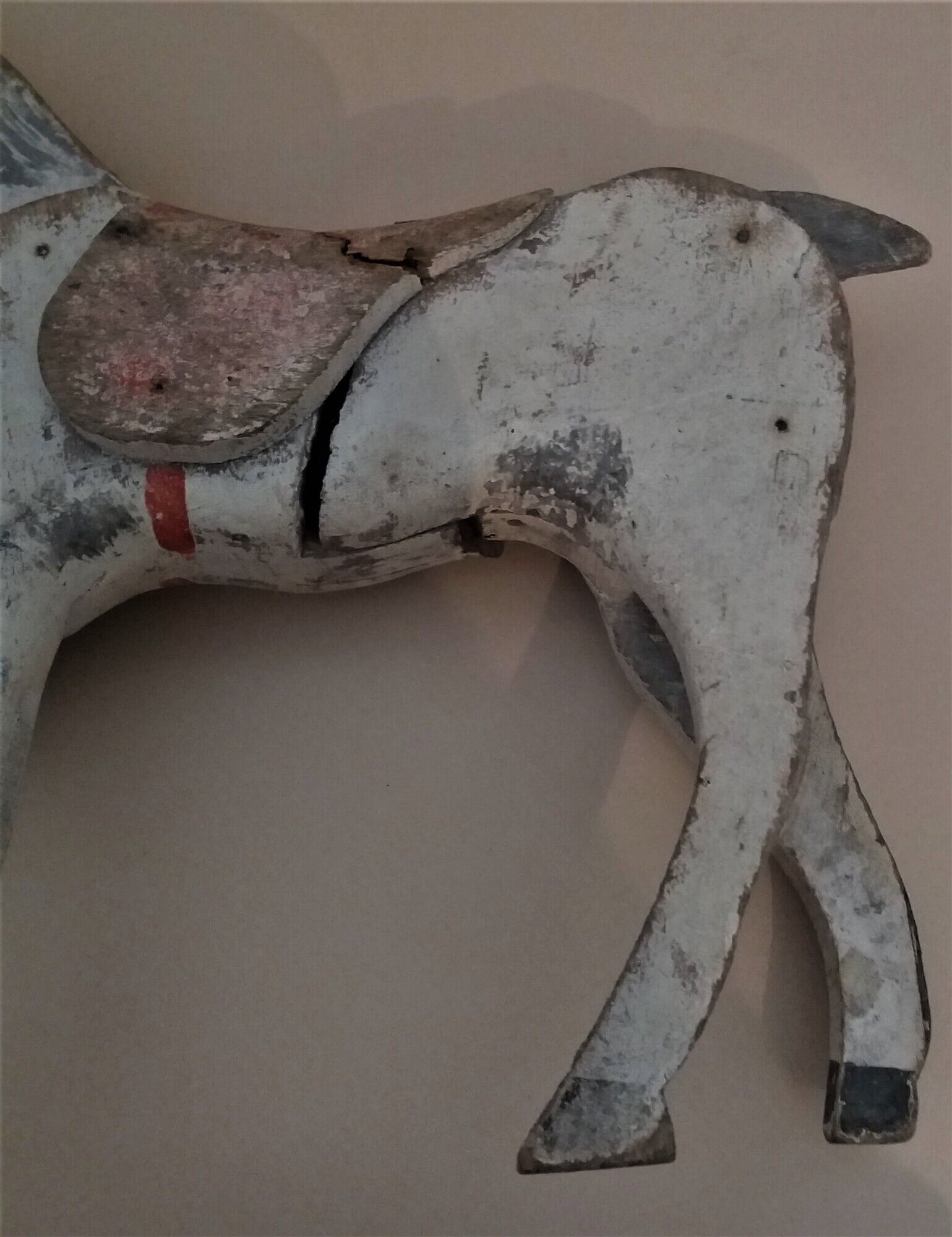 Jouet cheval en bois articulé ancien, début XXème