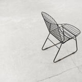 Original Vintage Scandinavian Mid-Century Modern Minimalist Black Wire Prototype Chair, 1960s, Set o