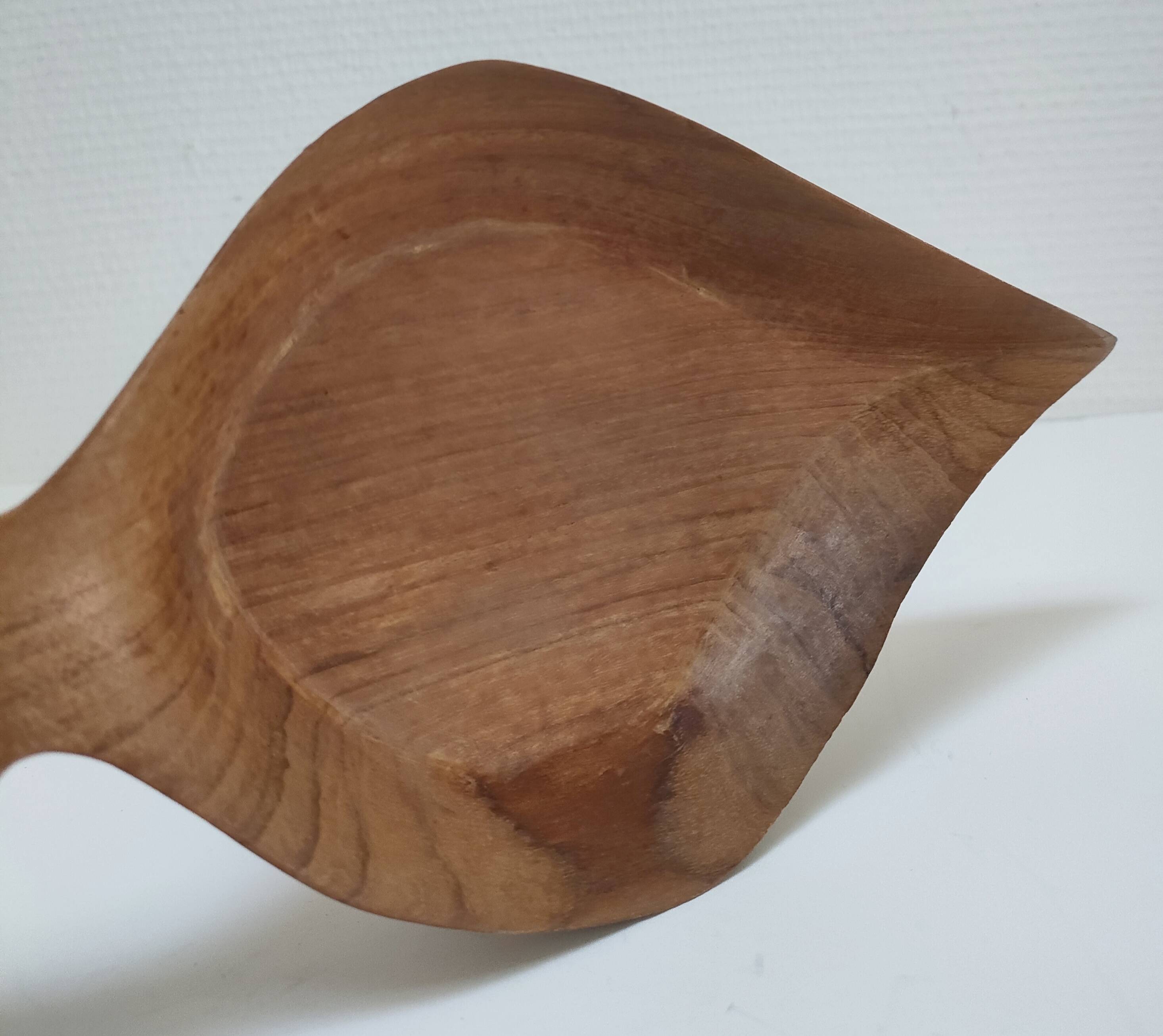 Vintage sculptural wooden pocket tray