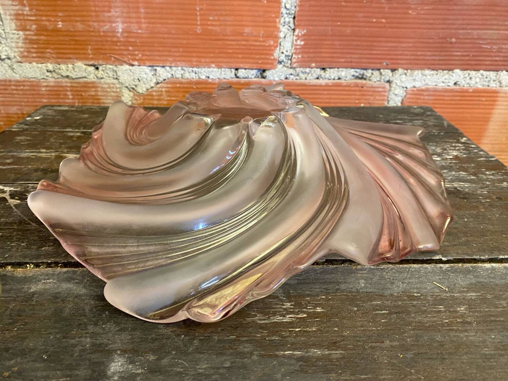 Vintage Art Nouveau Moulded Glass Cup Old Wave