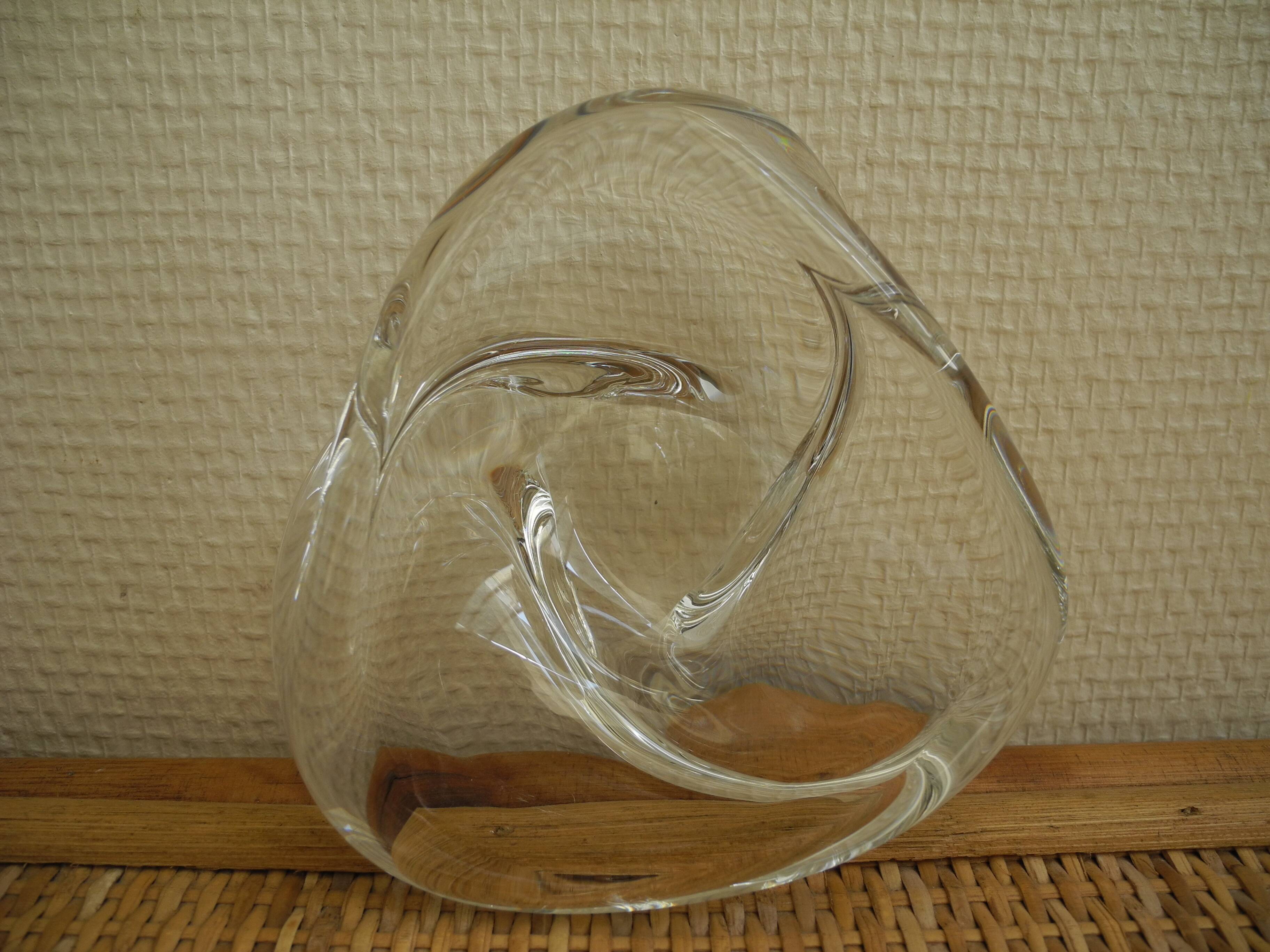 Saint Louis crystal pocket emptier vintage decorative ashtray