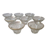 8 Art Deco champagne or ice cream coupes, 1940.