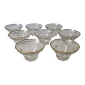 8 coupes a champagne ou a glace Art deco, 1940