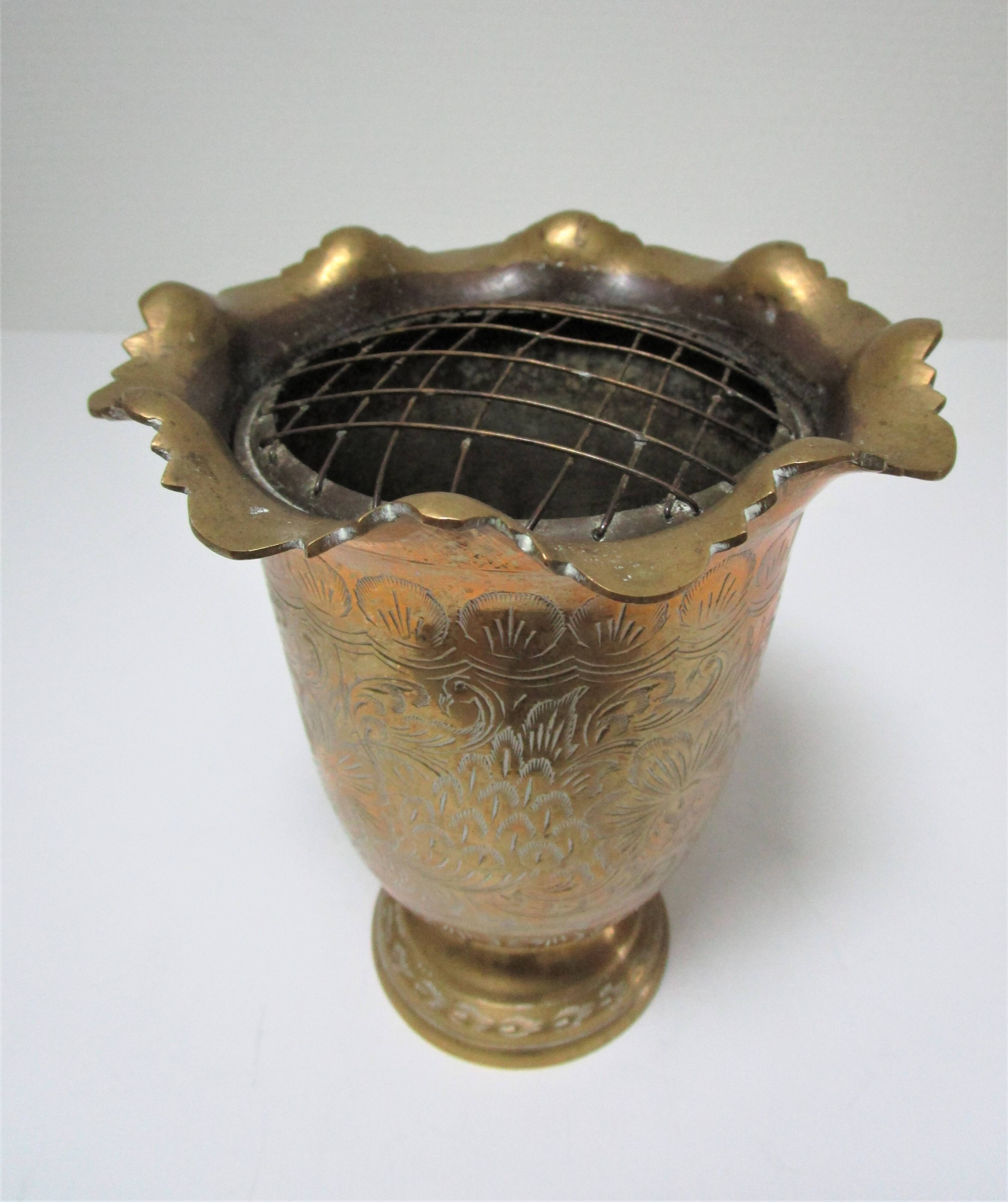 Vintage solid brass flower spike vase