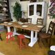 Table plateau bois brut.