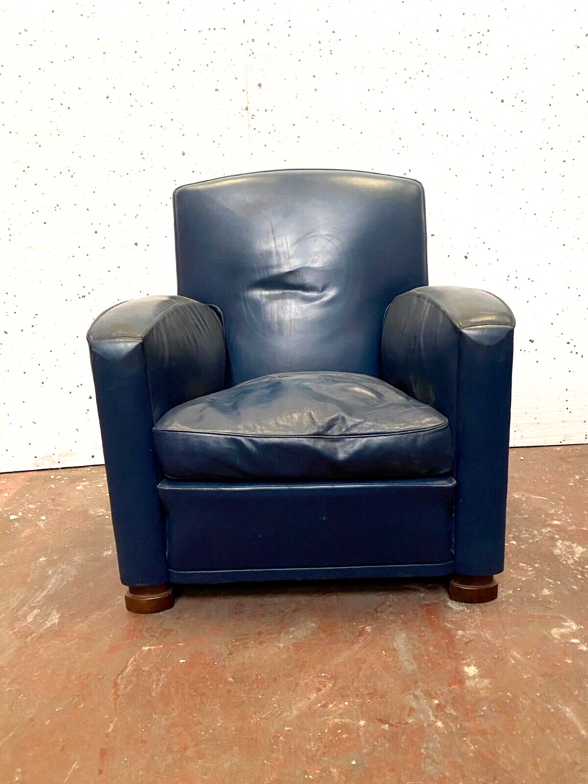 Art deco style leather armchair