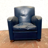 Art deco style leather armchair