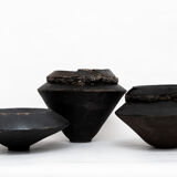 Vase sculpture basalt