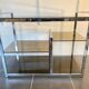 TV storage unit in chrome steel and vintage glass 1970