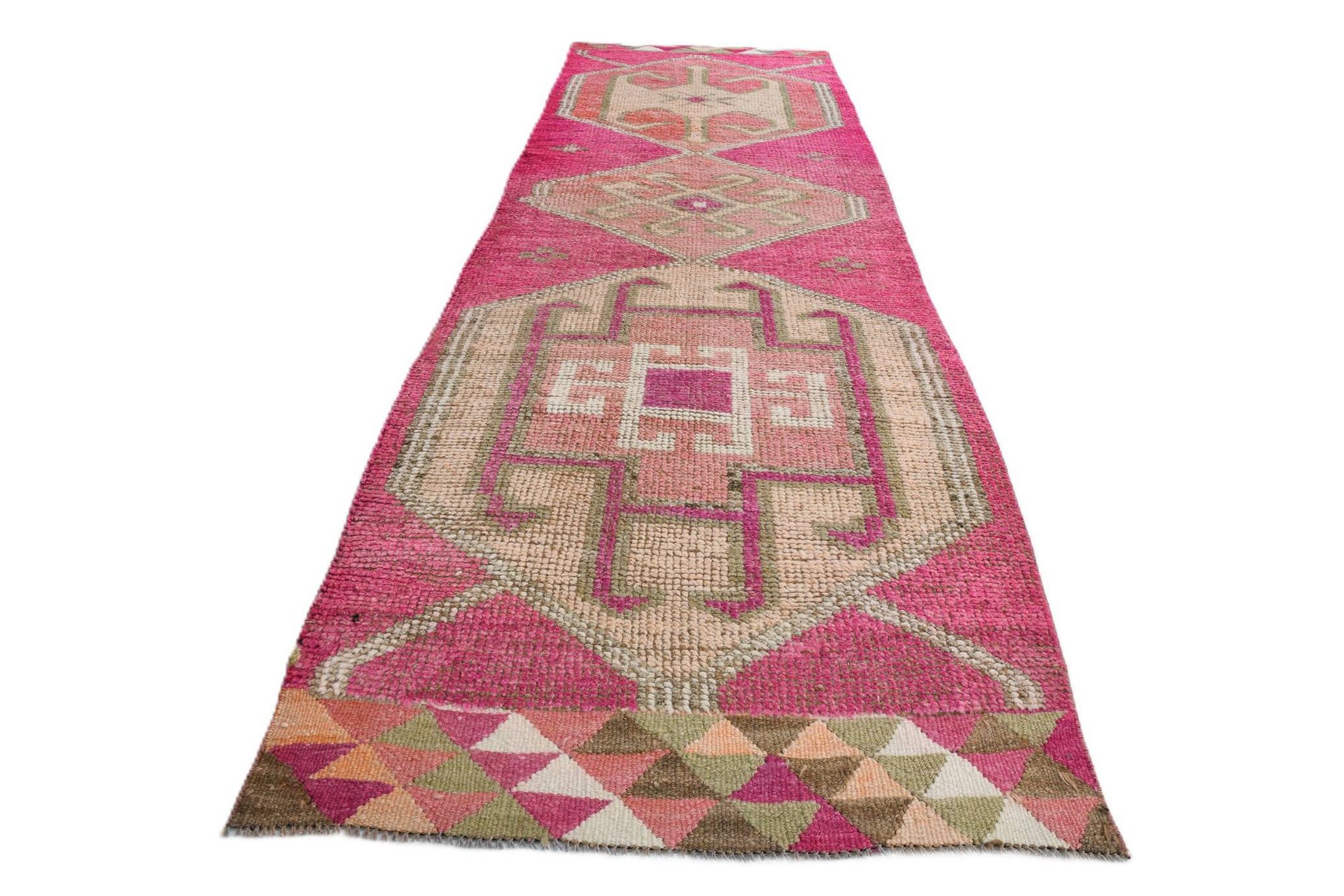 3x10 Super Soft Pink Turkish Runner Rug, 100x317Cm