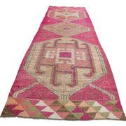 3x10 Super Soft Pink Turkish Runner Rug, 100x317Cm