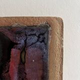 Square trinket dish in glazed ceramic, signed by F. Baudet, France 1970