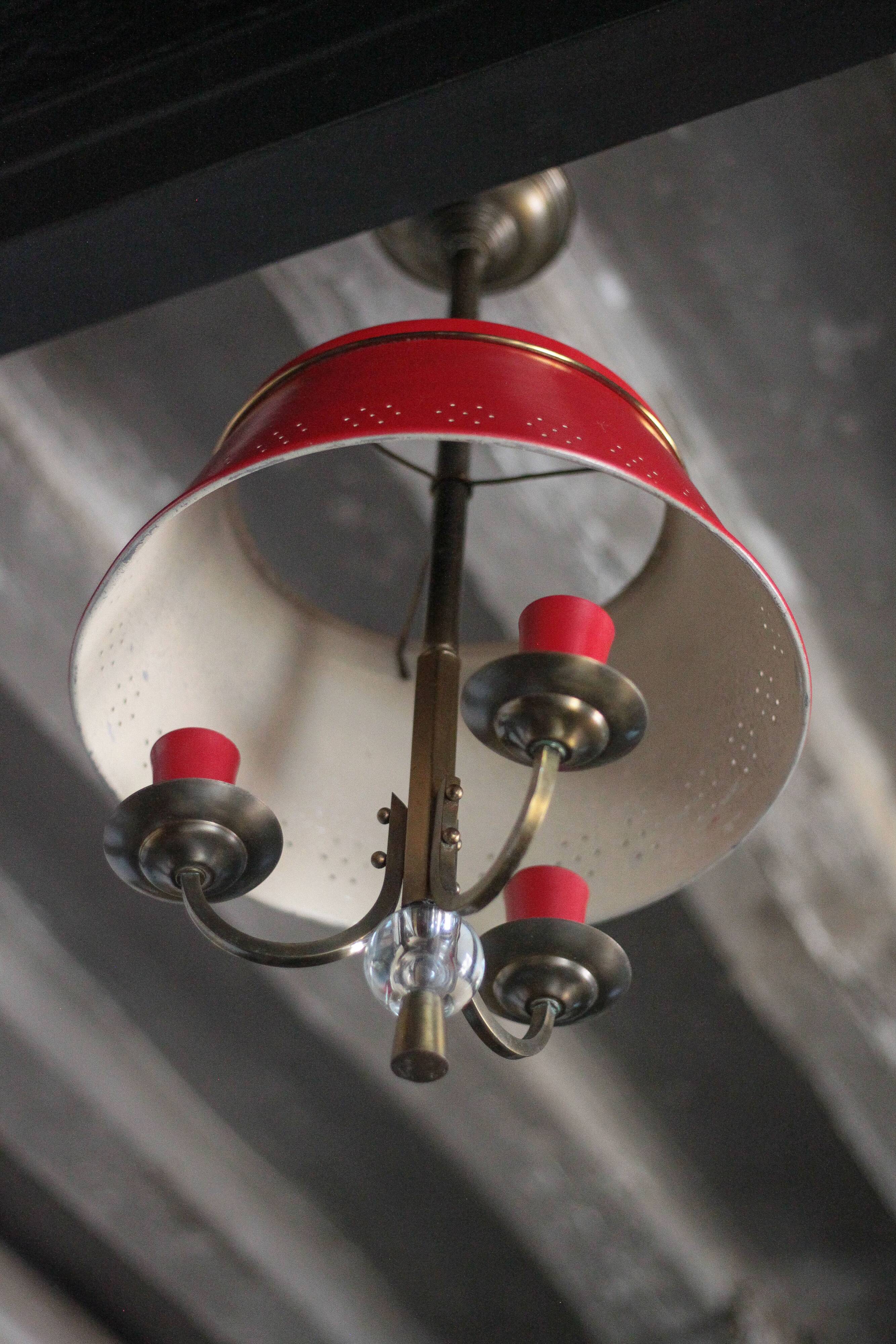 Suspension hot water bottle 3 lights, ceiling lamp, chandelier, vintage ceiling light