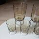 7 vintage stemmed glasses in smoked glass