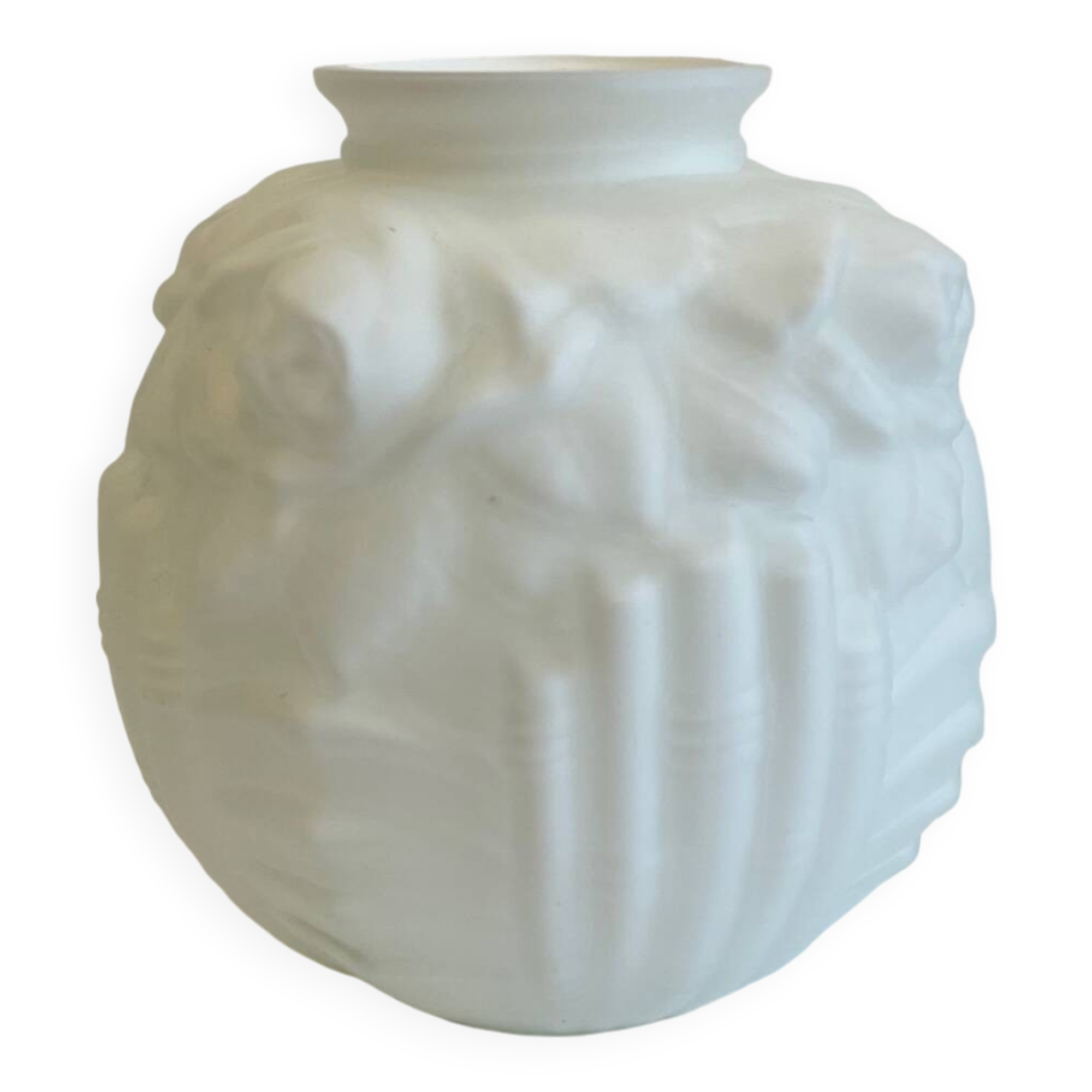 Art Deco glass paste ball vase