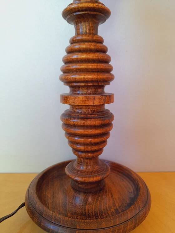 Turned wooden lamp base, 1970