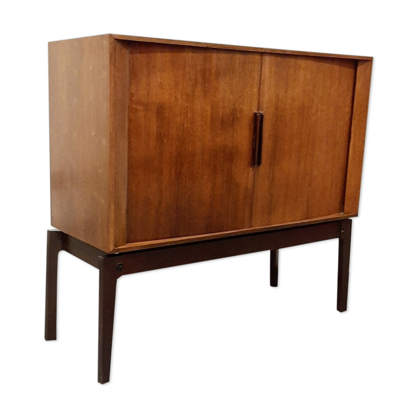 Mid-century audio cabinet with sliding door