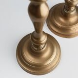 Set of two antique 19th century French copper candlesticks