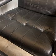 Chrome leather footrest in Danish design by Unico