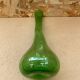 Vase soliflore style biot blown glass bubbled green vintage