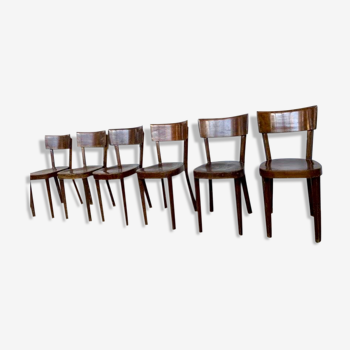 6 OLD CHAIRS BISTROT BAR CAFE RESTAURANT STAMPED BAUMANN