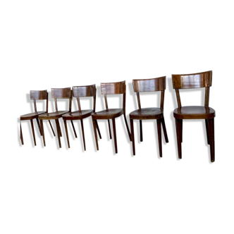 6 OLD CHAIRS BISTROT BAR CAFE RESTAURANT STAMPED BAUMANN