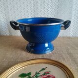 Passoire émaillée bleue vintage