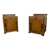 Art Deco Amsterdamse School Bedside Tables, 1920s, Set of 2