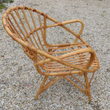 Rattan armchair 70'S