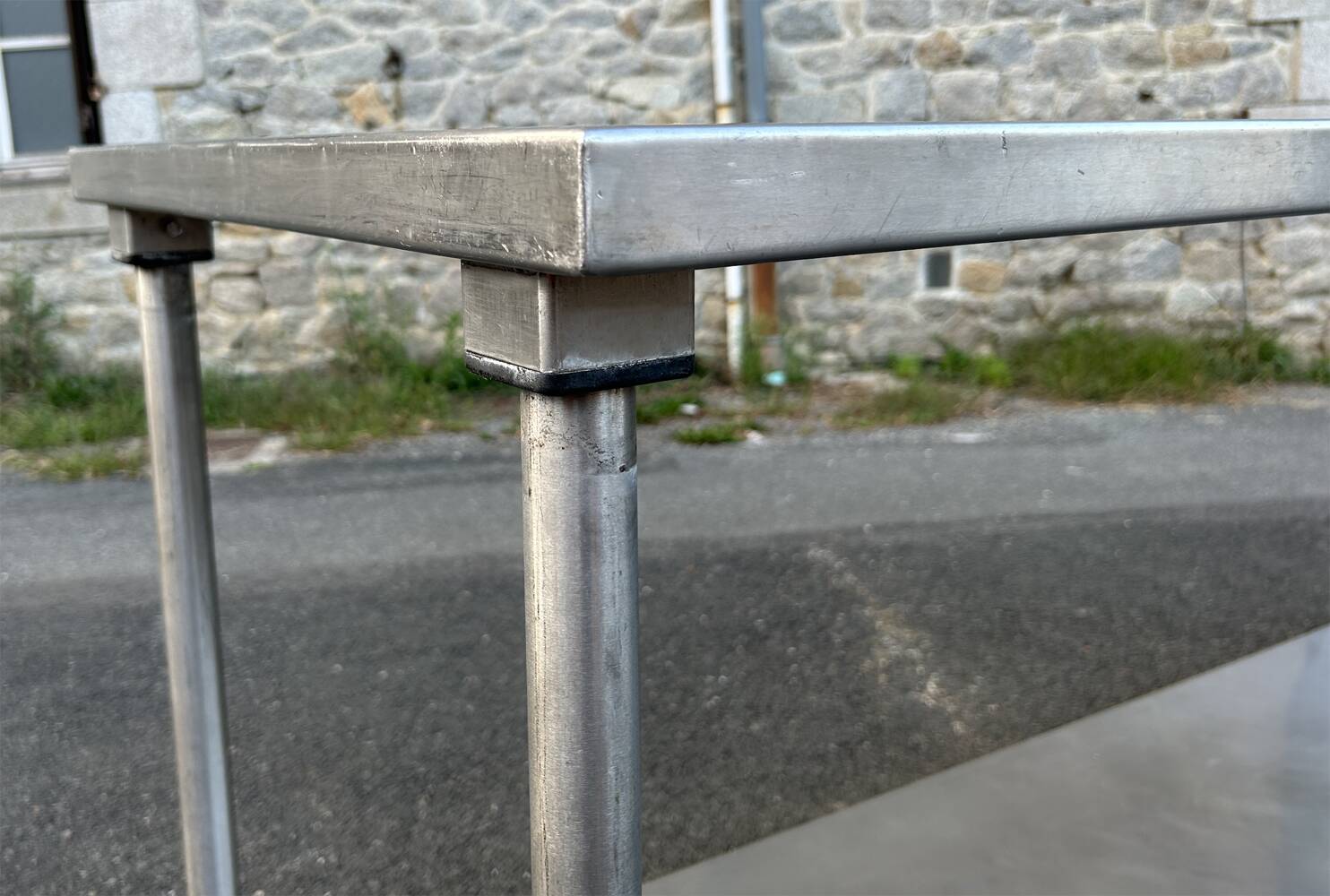 Professional double-top stainless steel table
