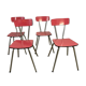 Set of 4 chairs in red formica
