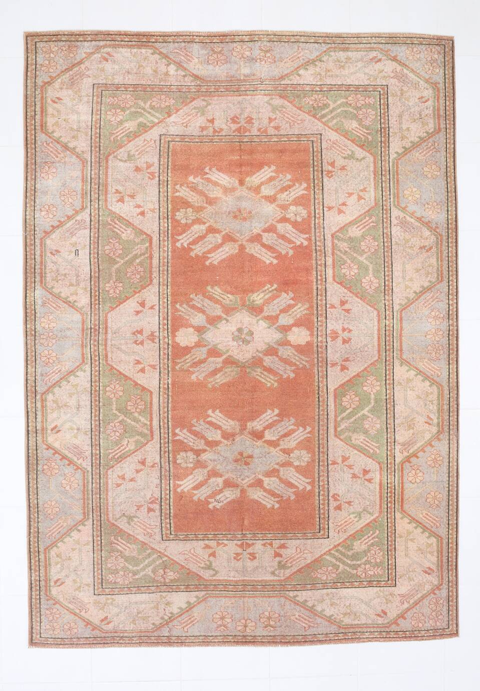 Tapis persan crème pêche 6x9, 195x275 cm