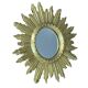miroir soleil en bois doré- 48 cm