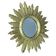 golden wooden sun mirror - 48 cm