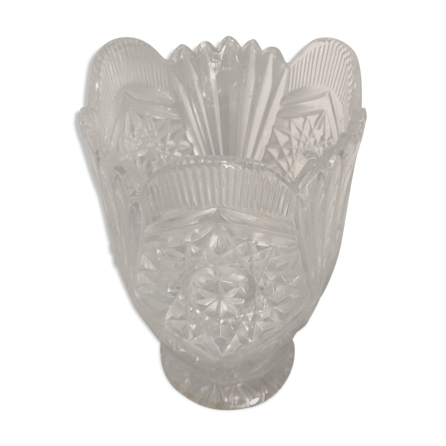 Ancient Crystal Vase Cut Made In France Vintage