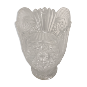 Vase ancien cristal taillé - made france