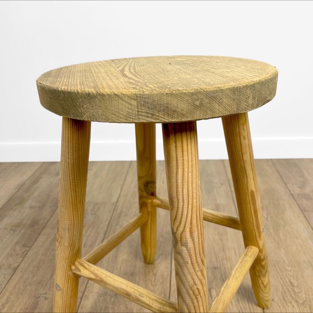 Raw wood stool
