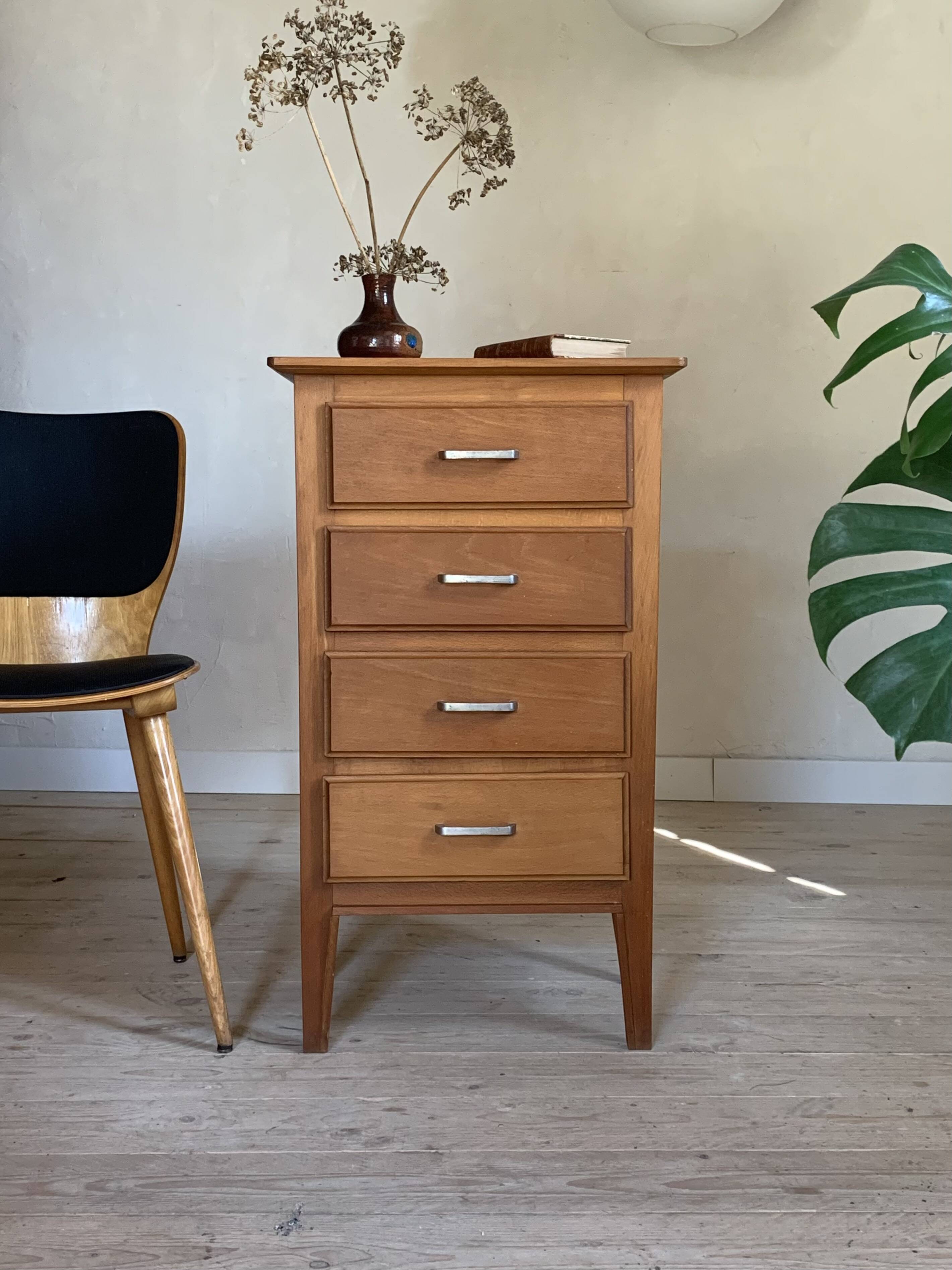Commode chiffonnier vintage 4 tiroirs
