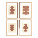 Collection of 4 terracotta paintings signed eawy