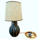 Lamp, Alphonse CYTHÈRE base, flamed stoneware RAMBERVILLIERS and fabric shade.
