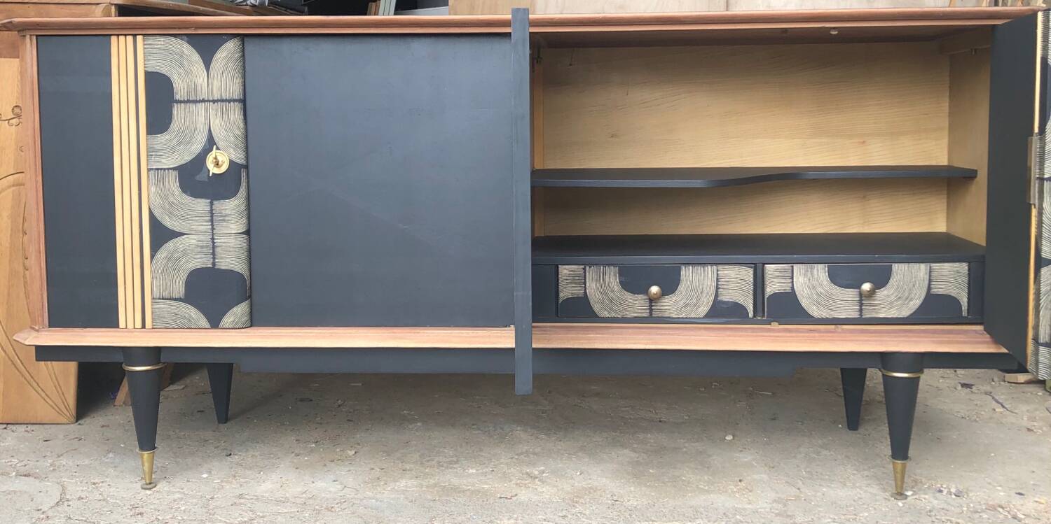 Black vintage sideboard