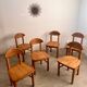 Lot de 6 chaises en pin massif design scandinave Reiner Daumiller vintage années 70