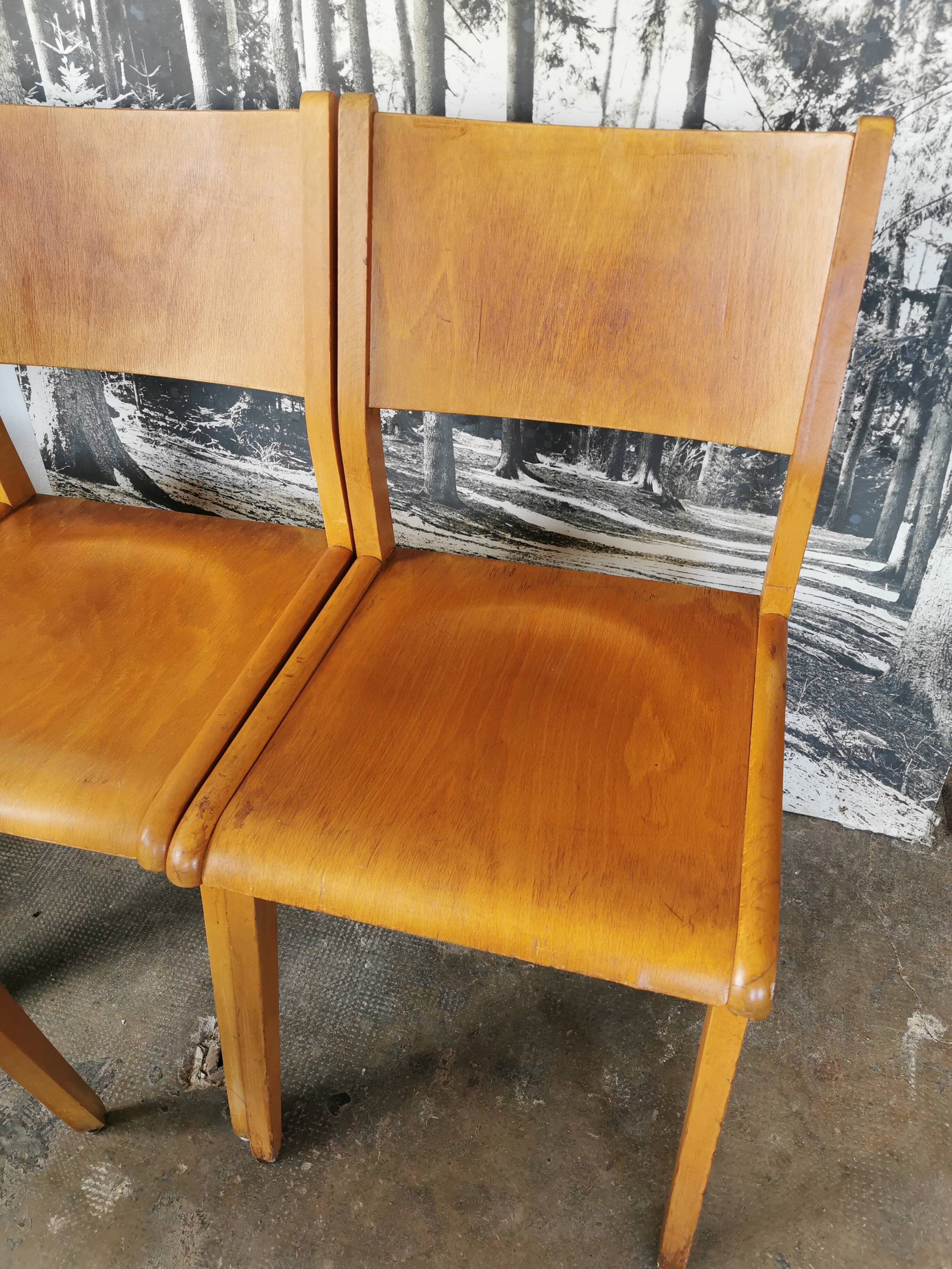 Set of 10 vintage theater chairs compass feet