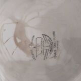 Round serving dish on Creil and Montereau earthenware pedestal, Labrador