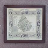 Old framed Côte d'Or map 19th century universal atlas